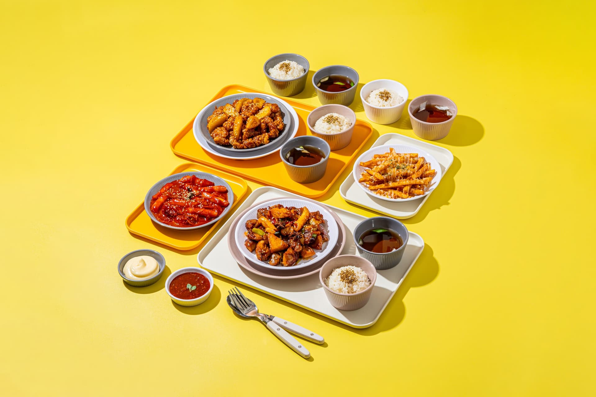 치킨크러싱 배달음식사진 - 탑뷰 컷